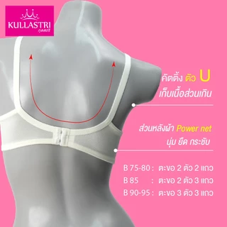 Kullastri /กุลสตรีเสื้อชั้นใน Full cup ไร้โครงเกรด A ของแท้ ซับฟองน้ำบางๆ เก็บทรง แต่งเต้าบนด้วยลูกไม้ รุ่น KB1730