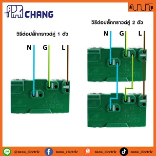 จัดเซ็ตปลั๊กกราวด์คู่ CHANG ช้าง 2x4 , 4x4 แท้💯% สีขาว PCH-904N แท้ + ฝา CHANG แท้ + บล็อกลอย