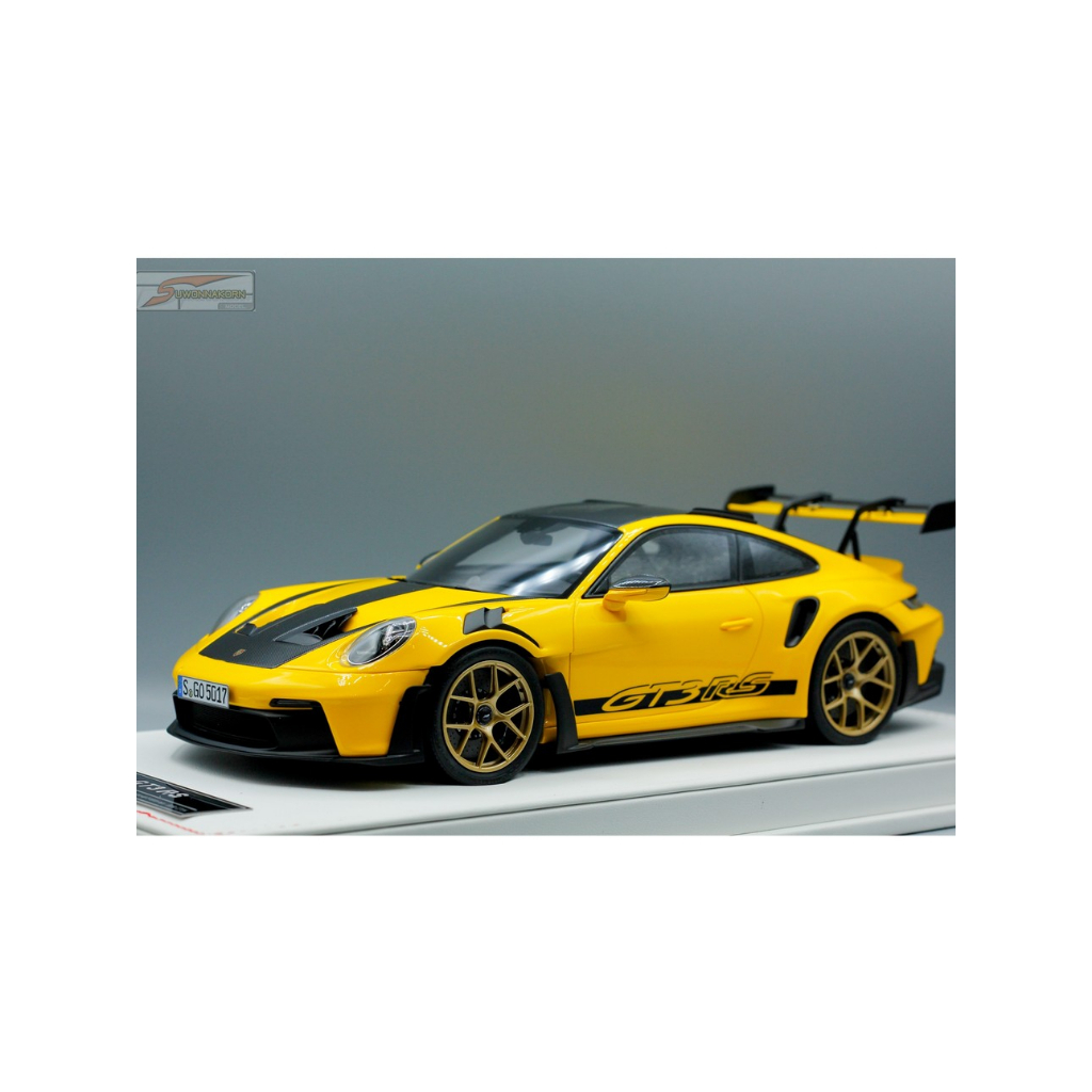 1/18 Porsche 992 GT3 RS Weissach Package Racing Yellow/Gold Wheel