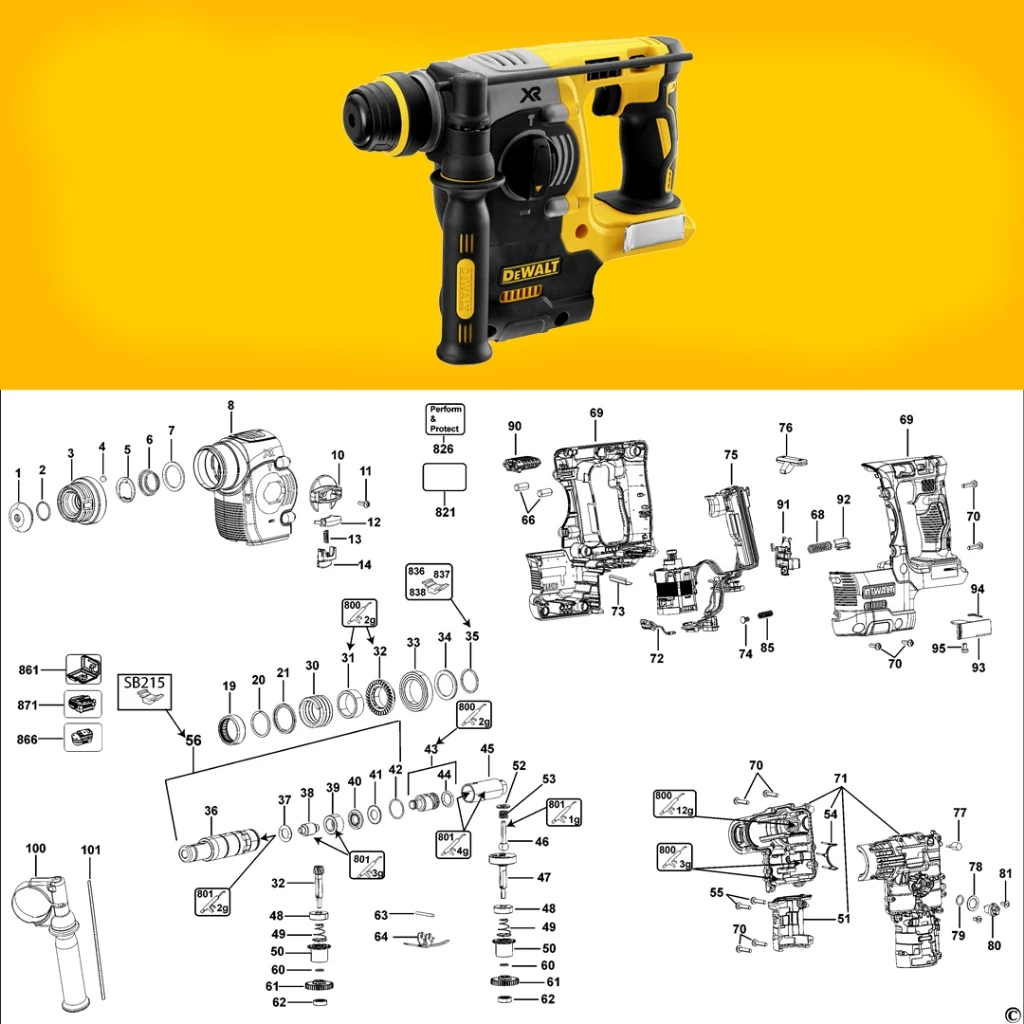 DEWALT DCH273 อะไหล่ PART / 1