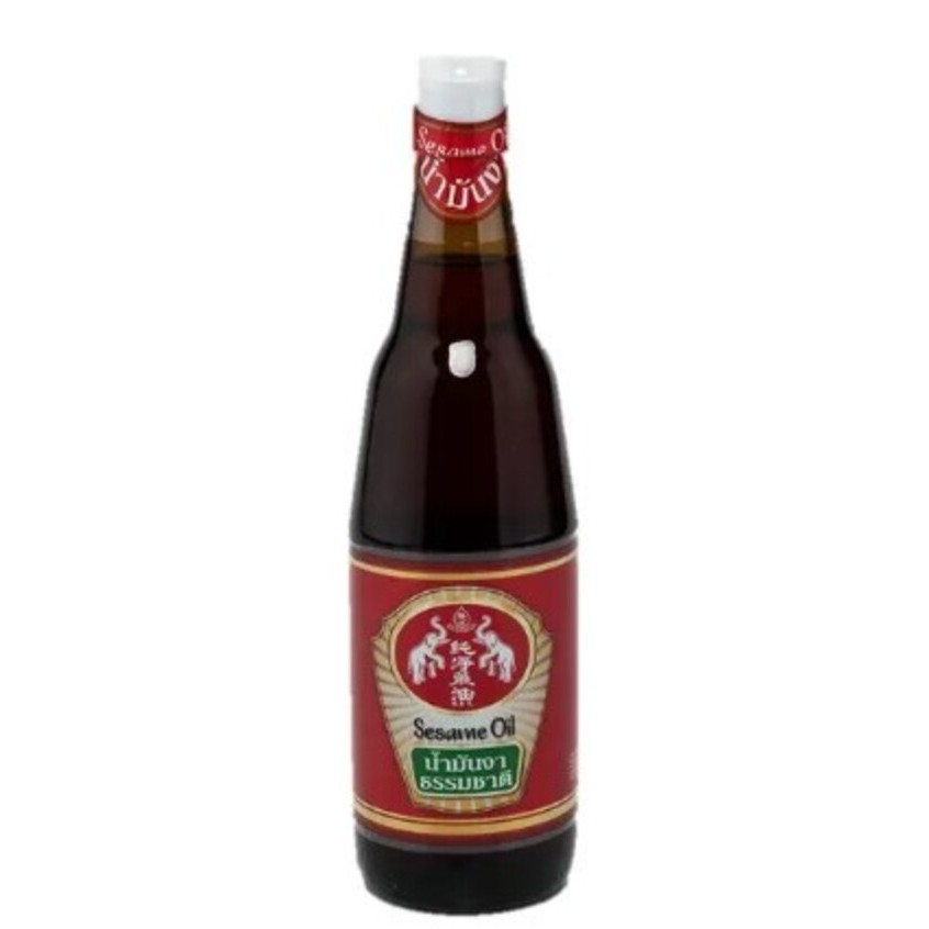 น้ำมันงา ตราช้างคู่ ขนาด 630 มล น้ำมันทอดอาหาร +++Sesame Oil  630 ml +++