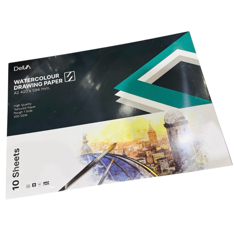 “Delva” กระดาษวาดเขียน (A2) 200 แกรม (ผิวหยาบ)(กล่อง/10 แผ่น)
