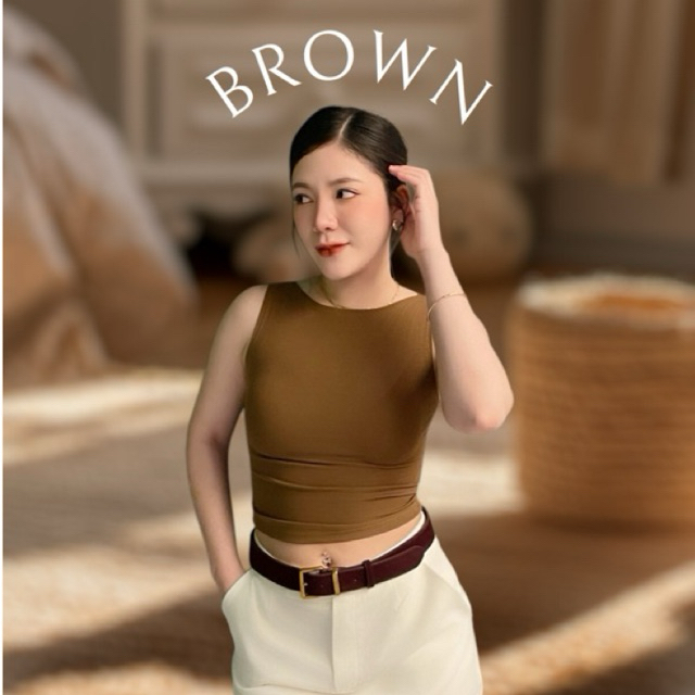 Jolie Top | เสื้อกล้ามแขนกุด สไตล์ Old Money ผ้ายูนิเนื้อนุ่ม - ภาพย่อย 5