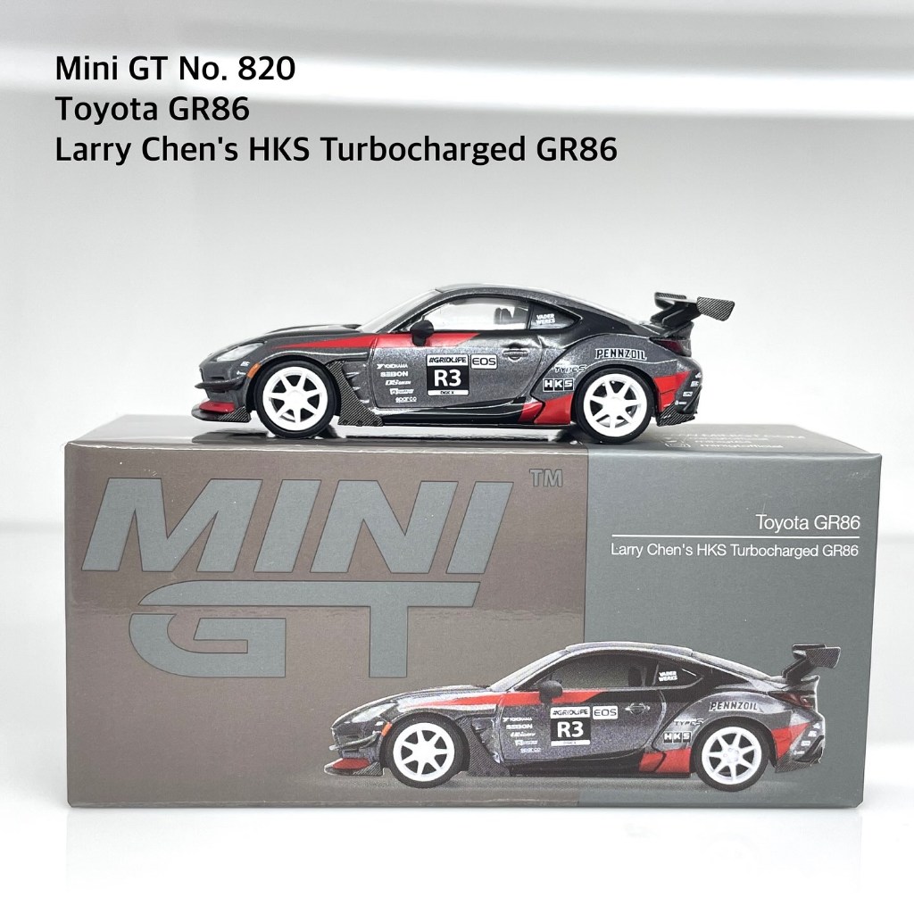 Mini GT No. 820 Toyota GR86 Larry Chen’s HKS Turbocharged GR86