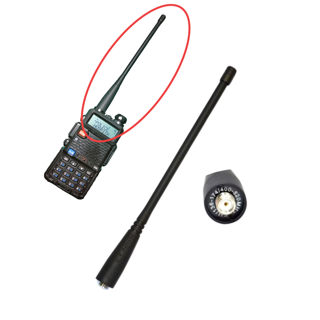 *ของในไทย*เสายาง วิทยุสื่อสาร baofeng UV5R uv5r 136-174/400-520 MHz.ย่านดำ หรือรุ่นอื่นที่ขั้วเป็นแบ