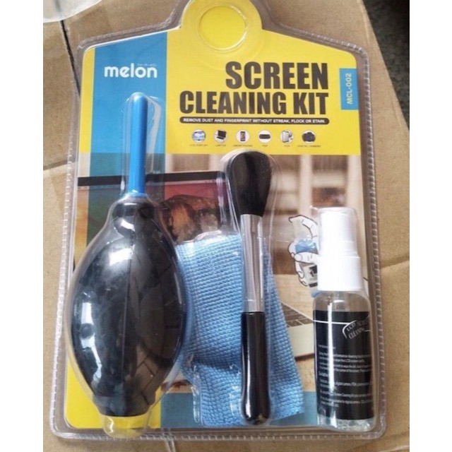 Melon MLC-002 น้ำยาทำความสะอาด หน้าจอคอมพิวเตอร์,โน๊ตบุ๊ค,มือถือ พร้อมผ้าเช็ด +ที่เป่าฝุ่นมือบีบ และแปรงปัด
