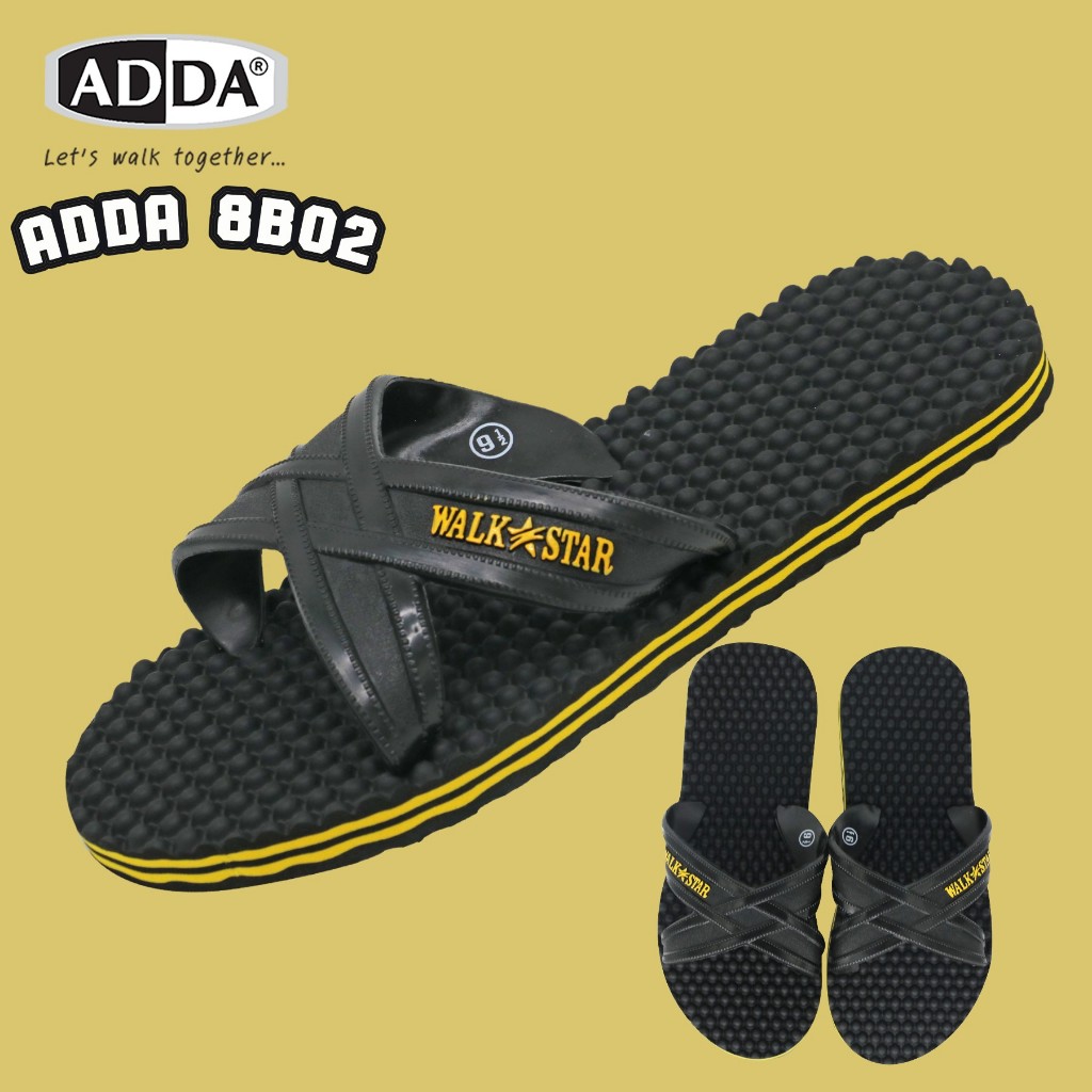 "รองเท้าแตะ ADDA Walk Star รุ่น 8B02 & 8D01พื้นนวดกันลื่นใส่สบาย ทุกการเคลื่อนไหว ทนทานต่อการใช้งาน"