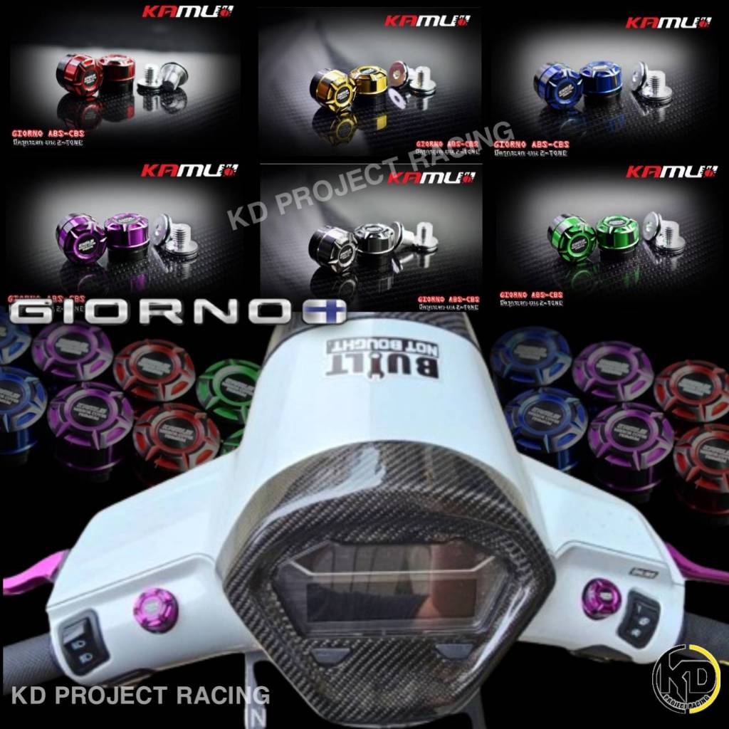 ครอบรูกระจกปั้มเดิม Kamui แท้ สีทูโทน Honda Giorno