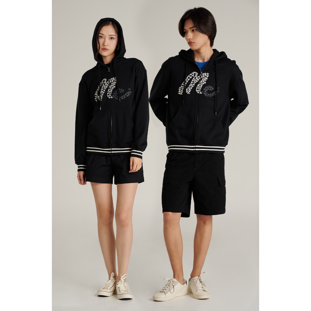 Mc jeans เสื้อกันหนาว ฮู้ดดี้ Unisex แขนยาว สีดำ MJHP239