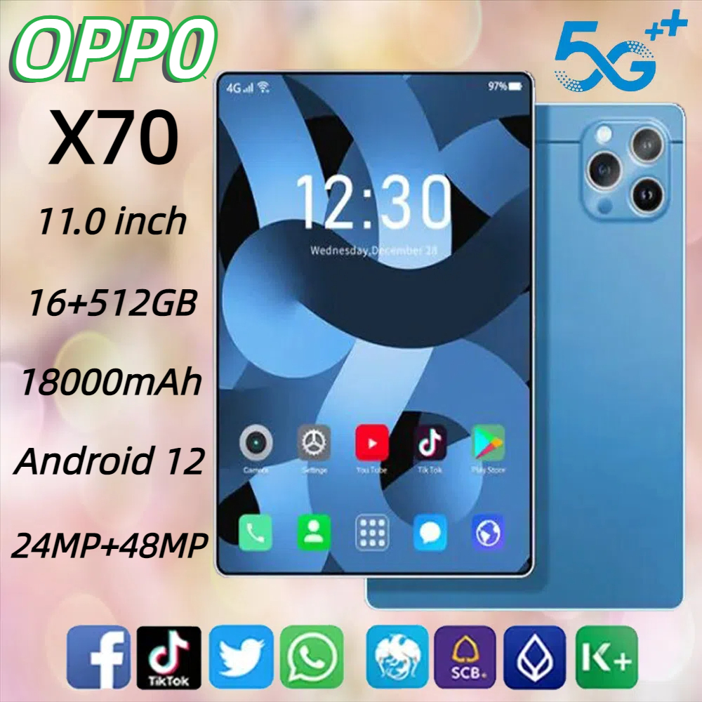 Tablet OPP0 X70 11 inch Full Screen 16+512GB Tablet Android Wifi 5G Dual SIM Android Learning Tablet