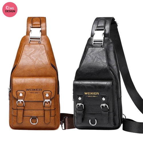 กระเป๋าคาดอก หนังpu แฟชั่น ผู้ชาย bag design รุ่น 129