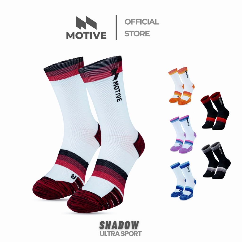 MOTIVE SOCK ถุงเท้าวิ่ง รุ่น Ultra Sport Shadow ระดับหน้าแข้ง ถุงเท้ากีฬา ถุงเท้าวิ่ง