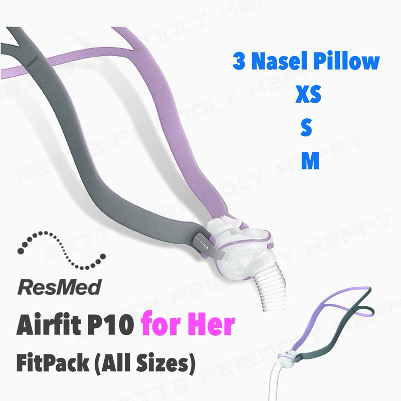 ResMed  Airfit P10 for Her FitPack  , P10 รุ่น ForHer  คุชชัน 3 ขนาด XS , S และ M ในแพ็ค