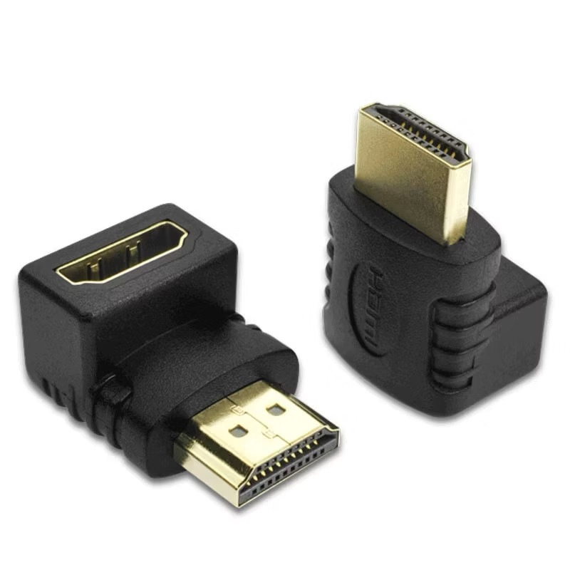 HDMI Wellcore/oem ตัวต่อสาย HDMI แบบงอ สำหรับพื้นที่แคบในการเสียบช่อง HDMI ของทีวี (สีดำ)