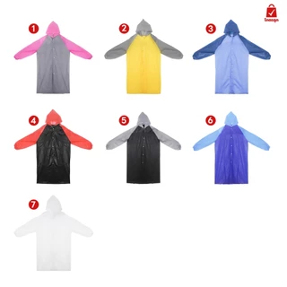 เสื้อกันฝน เสื้อกันฝนผู้ใหญ่ EVA ตัวยาว มีฮู้ด แขนจั๊ม แบบหนา ชุดกันฝน อกหน้าผ้า 52นิ้ว ยาว46นิ้ว แขนยาว30นิ้ว