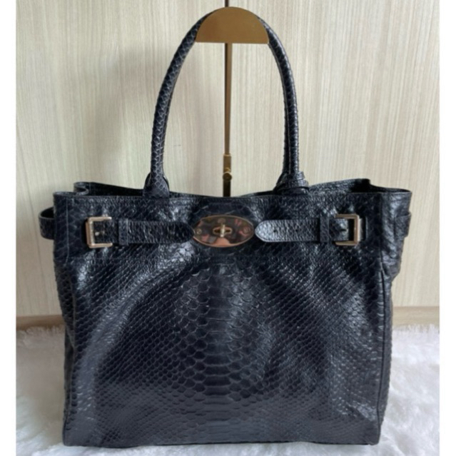 Mulberry Bayswater Black Snakeskin Preloved Bag