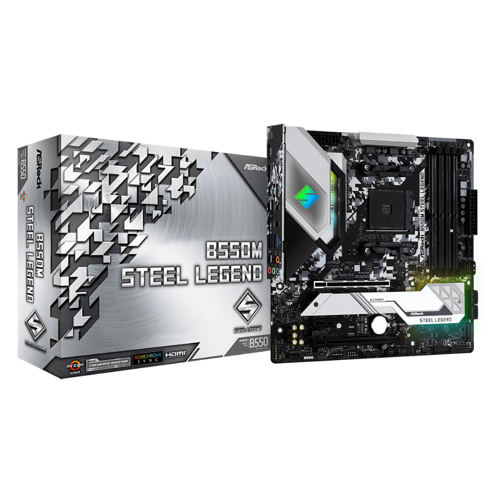 [มือ1]  MAINBOARD (เมนบอร์ด) AM4 ASROCK B550M STEEL LEGEND พร้อมส่ง