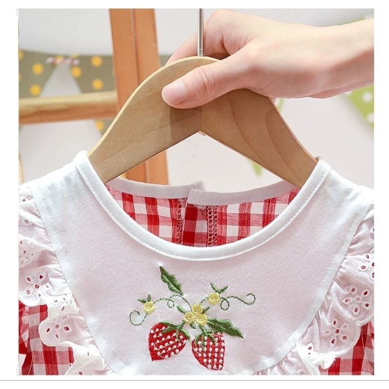 PN บอดี้สูทเด็ก ลายสก๊อต สตอเบอรี่ 🍓แรกเกิด-1ขวบ - รูปที่ 3