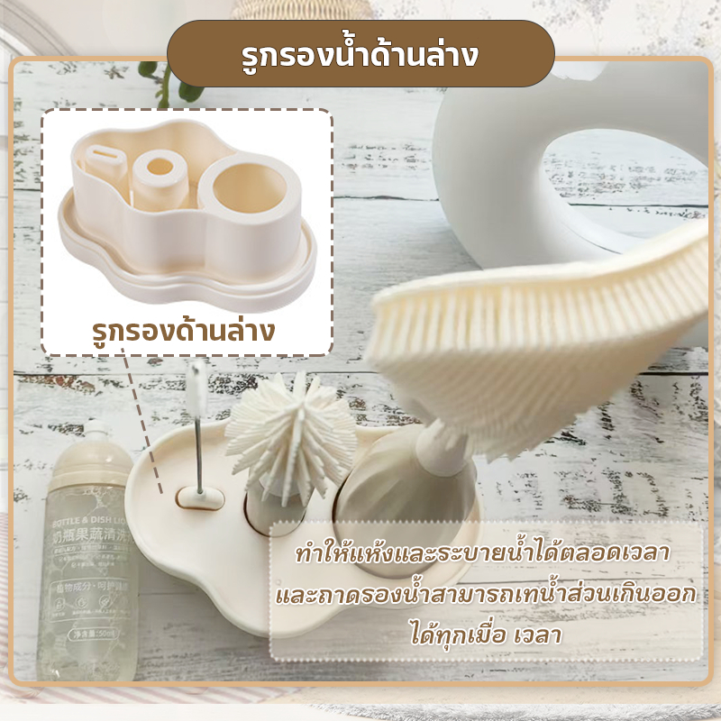 แปรงล้างขวด 4 IN 1 แปรงซิลิโคน ขวดใส แปรงล้างหลอดจุกนม ปลอดภัยc ถูกสุขลักษณะ รสจืด ราคา ถูกที่สุด ดีลบีเคเค แกลเลอรีภาพที่ 2