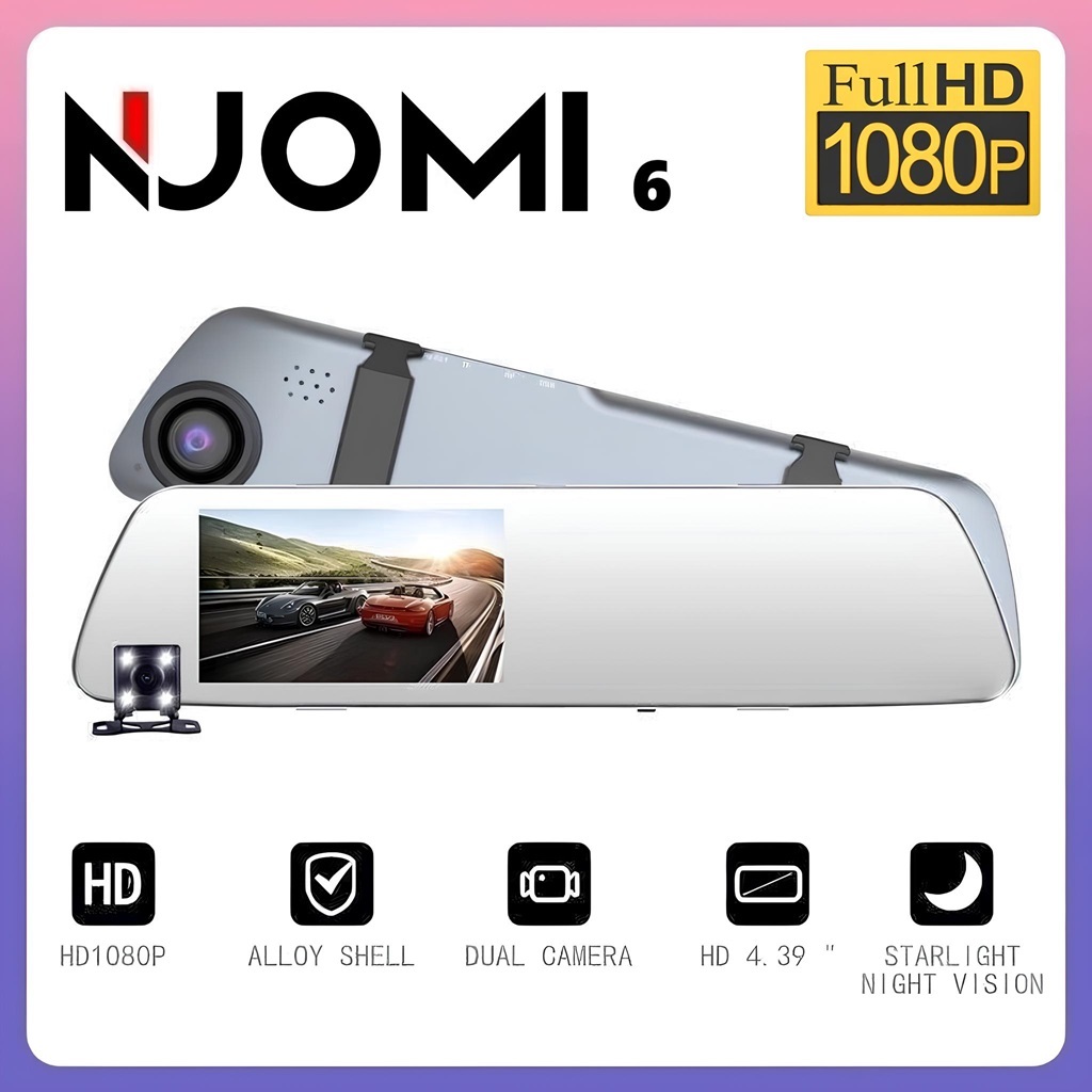 กล้องติดรถยนต์ Nuomi Mi6 FULL HD 1080p WDR Car Dash Cam 2กล้องหน้าหลัง ภาพคมชัดทั้งกลางวัน กลางคืน