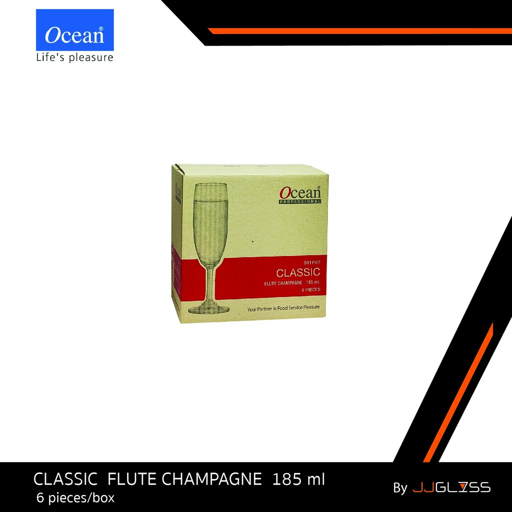 JJGLASS - (Ocean) 1501F07 Flute Champagne 6 1/2oz. (185ml.) [1กล่อง(6ใบ)]  แก้วแชมเปญ แก้วค็อกเทล