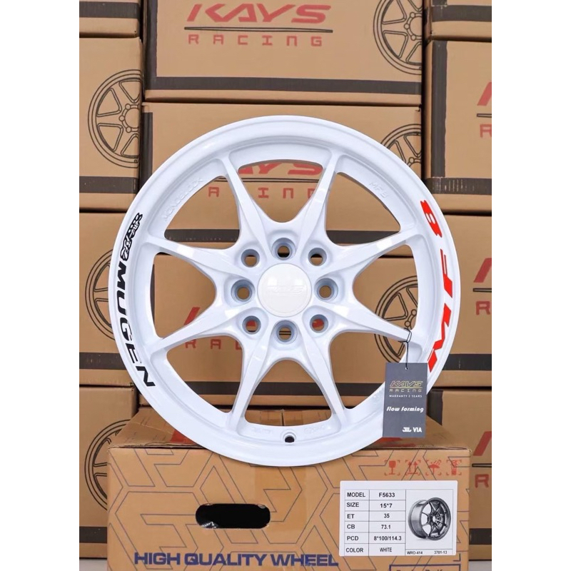 ล้อแม็กขอบ 15 mugen  Mf8 กว้าง 7 ออฟ35 ใส่ได้ทั้ง 4รู100 กับ 4รู114 ราคาต่อ 4 วง