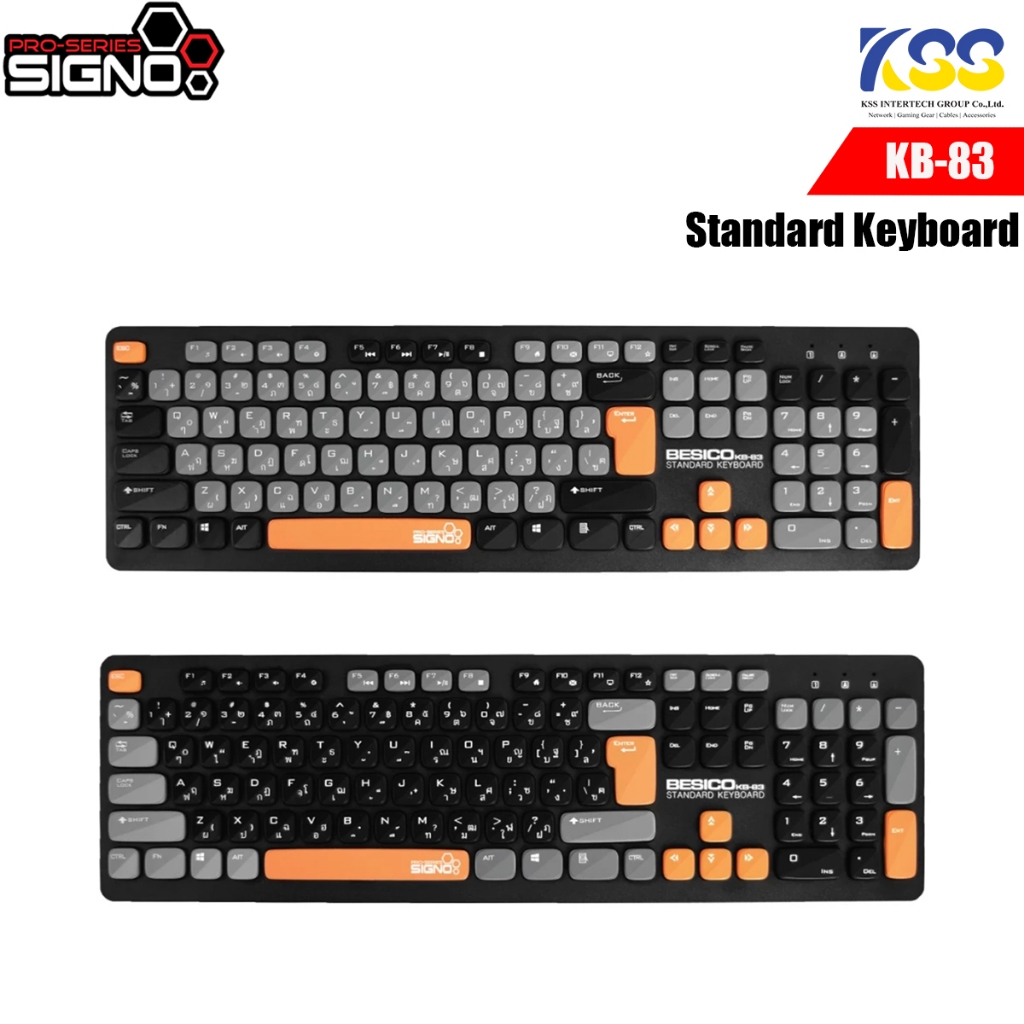 คีย์บอร์ดสาย SIGNO Standard Keyboard รุ่น KB-83