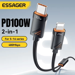 Essager PD100W 2-in-1 (C-C+L/C-C+C)สายเคเบิลข้อมูล เหมาะสำหรับซีรีส์ ip5-16