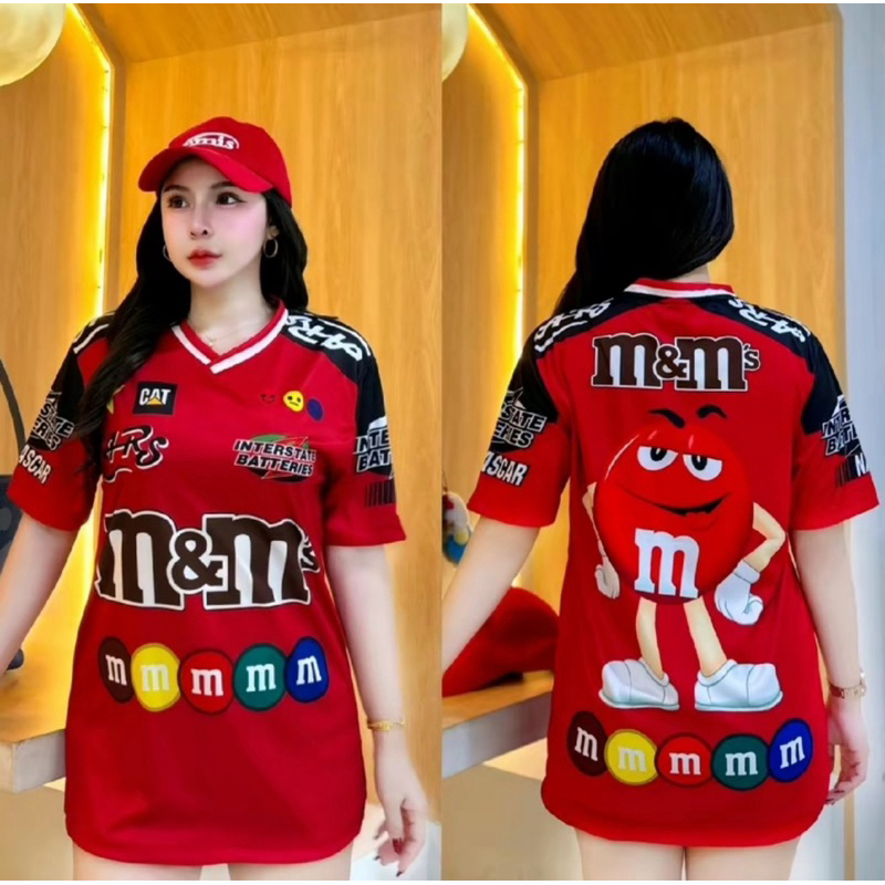 เสื้อยืดกีฬา พิมพ์ลาย MM 🌈 ผ้าไมโครสปอร์ต ใส่ได้ทั้งผู้หญิงและผู้ชาย