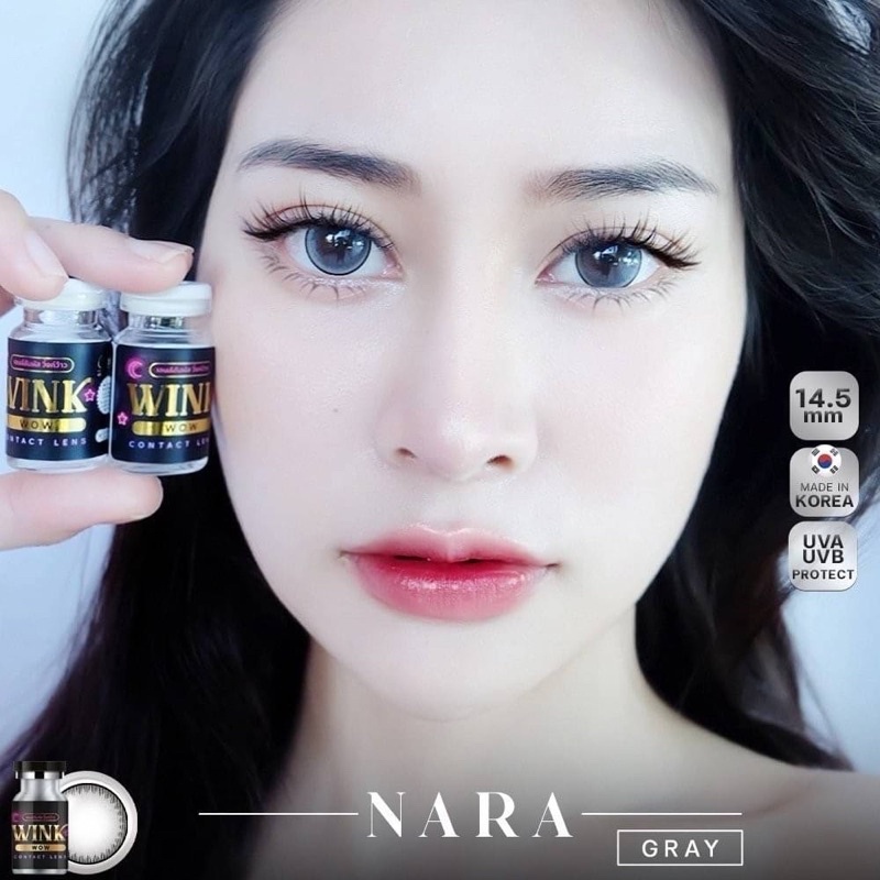 🔥 คอนแทคเลนส์ ✨ขนาดบิ๊กอาย✨Nara Brown / Gray✨