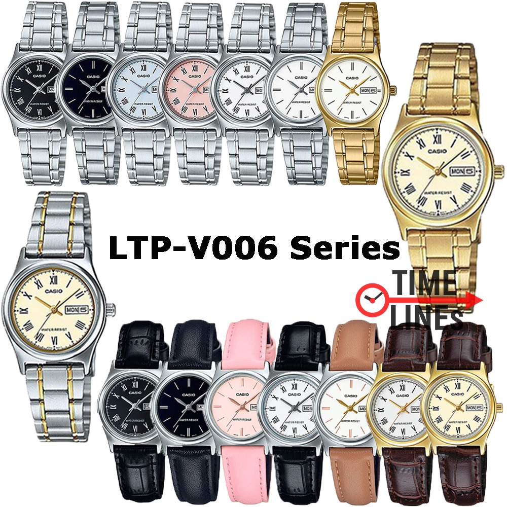 CASIO รุ่น LTP-V006D LTP-V006G LTP-V006SG LTP-V006L LTP-V006GLนาฬิกาผู้หญิง มีวันที่ มีกล่อง ประกัน 