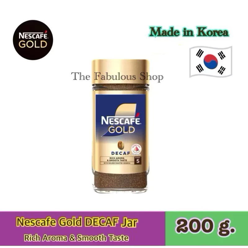 [Exp:09.2027] Nescafe Gold DECAF (Rich&Smooth) 200g. กาแฟสำเร็จรูปที่สกัดกาแฟอีนออกชนิดฟรีซดรายจำนวน 1 ขวด