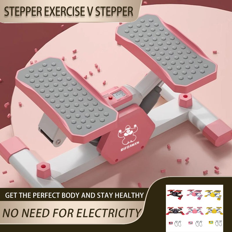 แบบใหม่ V-Shape Stepper เครื่องออกกำลังกายสุดฮิต ออกกำลังกายขา สะโพก แถมสายยางยืด