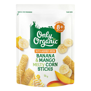 Only Organic ข้าวโพดแท่งรสกล้วยและมะม่วง Finger Food Banana …