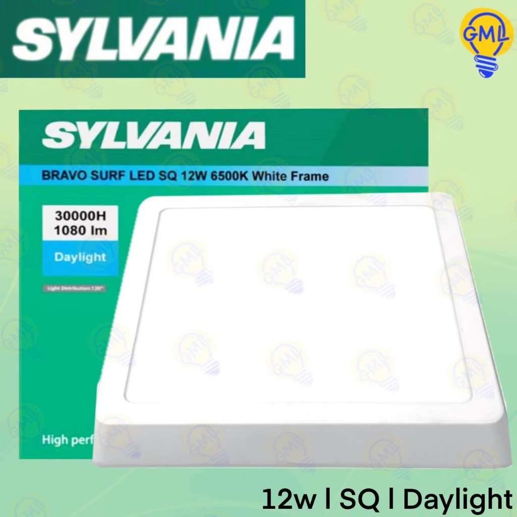 Sylvania โคมไฟดาวน์ไลท์ LED ติดลอย เหลี่ยม ขอบขาว 12W 18W แสงขาว แสงวอร์ม