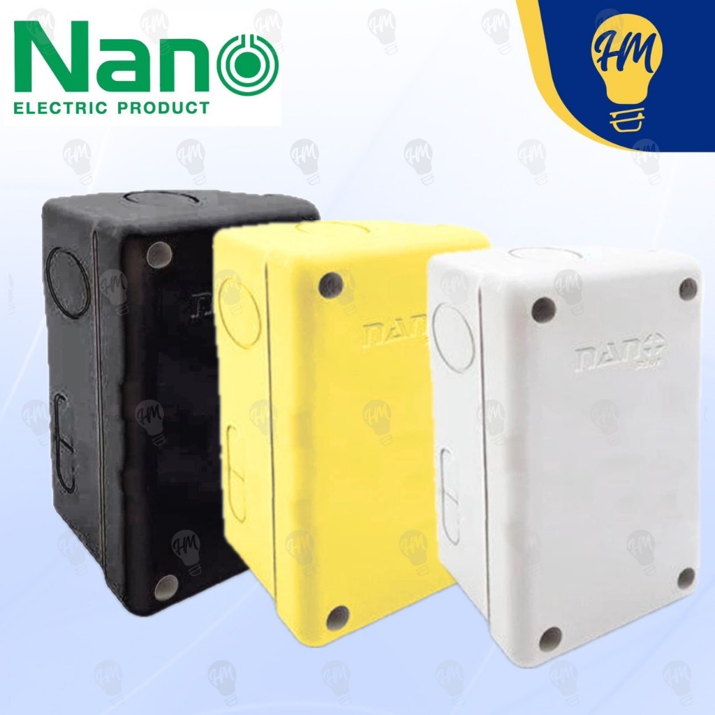 Nano กล่องกันไฟ รุ่น 201 2x4 สีขาว เหลือง ดำ