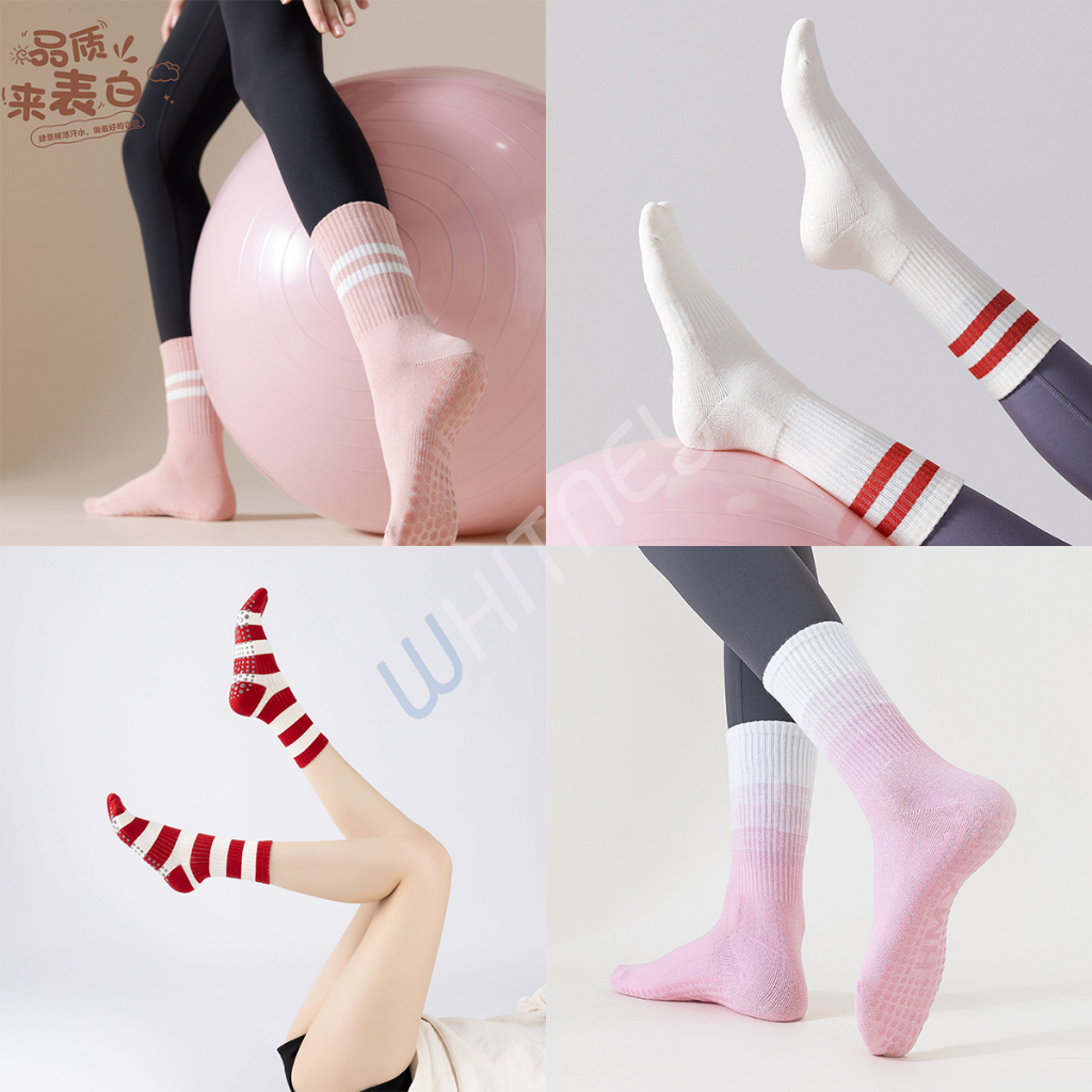 ❤️ถุงเท้าโยคะ ถุงเท้าพิลาทิส สไตล์เกาหลี มีกันลื่น⭐️(ES42)