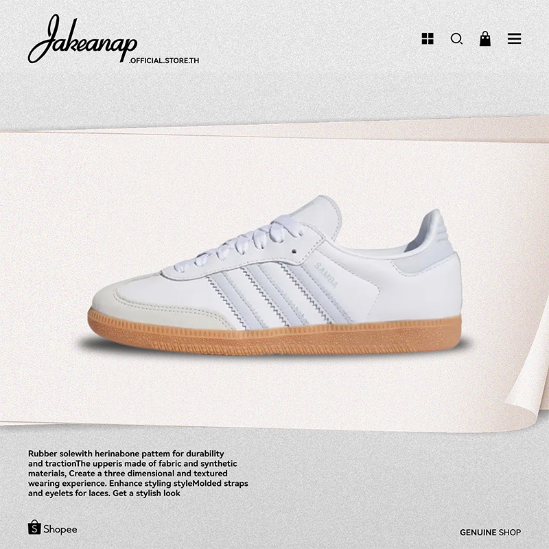 Adidas Samba OG White Halo Blue Gum Women's IE0877 [ ของแท้100% ]