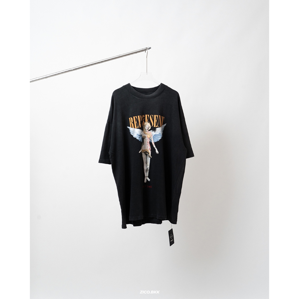 Represent Reborn T-Shirt (Aged Black/ Flat White)