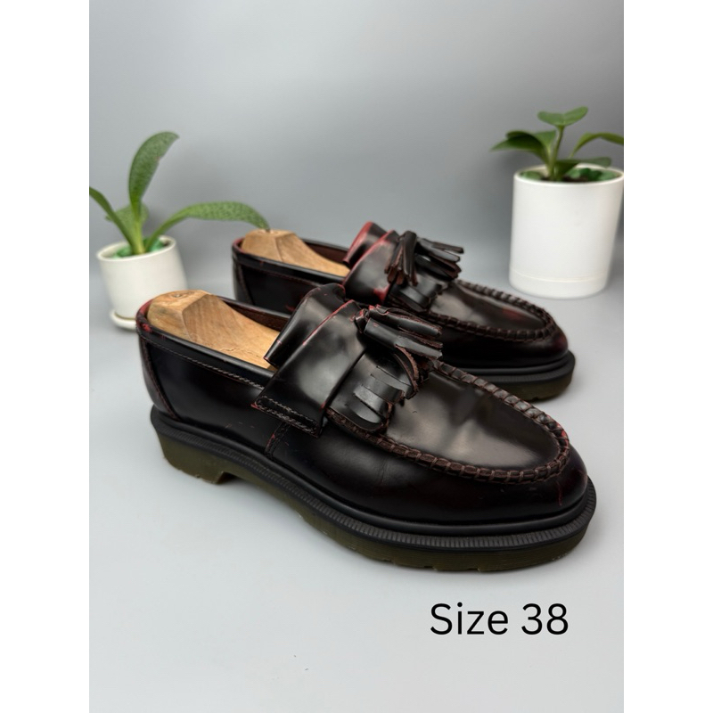 Sz.38 Dr.Martens Adrian Acadia Cherry-Red Loafer มือสองของแท้ รองเท้าโลฟเฟอร์