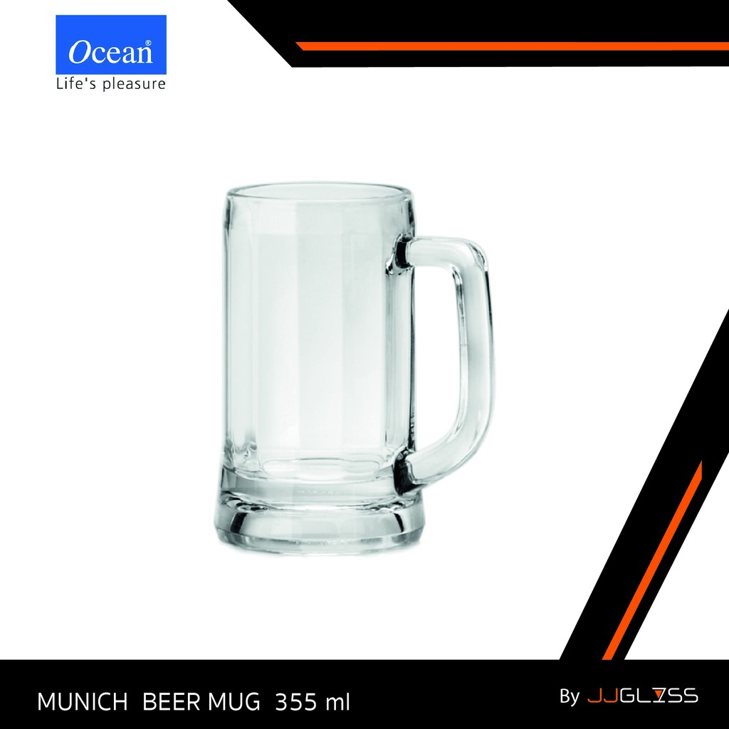 JJGLASS - (Ocean) P00840 Munich Beer Mug 12 1/2oz. (355ml.) - แก้วหู โอเชี่ยนกลาส เเก้วเนื้อใส สำหรับใส่น้ำหรือเบียร์