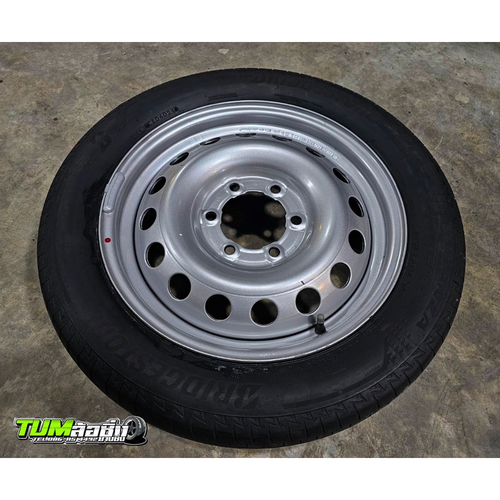 ล้อกระทะ ถอดป้ายแดง ขอบ 17 6 รู 139 พร้อมยาง 215/55 R17  สภาพพร้อมใช้งาน (ราคาต่อ 1 ล้อ) ล้ออะไหล่