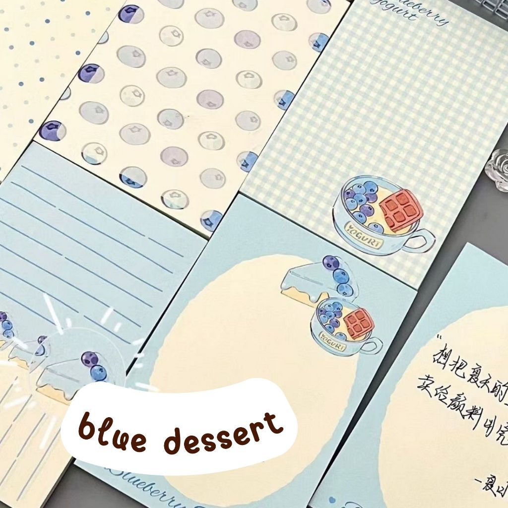 2025 ธีมขนมหวานสีฟ้า โน๊ต ฉีกได้ จดบันทึกจิ๋ว ไดอารี่ แบบพกพา ขนาด A7 8*12 cm น่ารัก เครื่องเขียนนักเรียน สีฟ้าพาสเทล