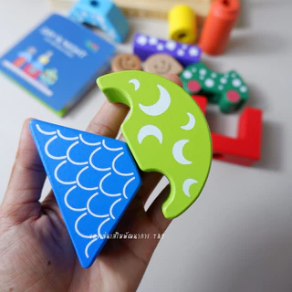 Preschool puzzel game บล็อคไม้ Day & Night ของเล่นฝึกแก้ปัญหาสำหรับเด็ก
