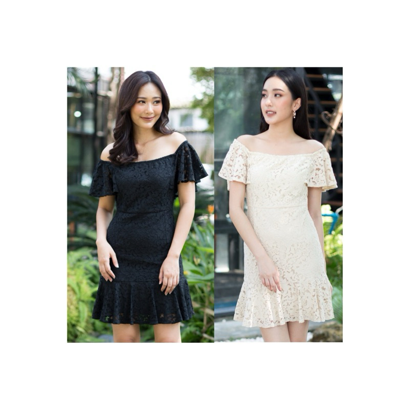 เดรสลูกไม้ ชุดทำงานสาวอวบ PARISA BANGKOK