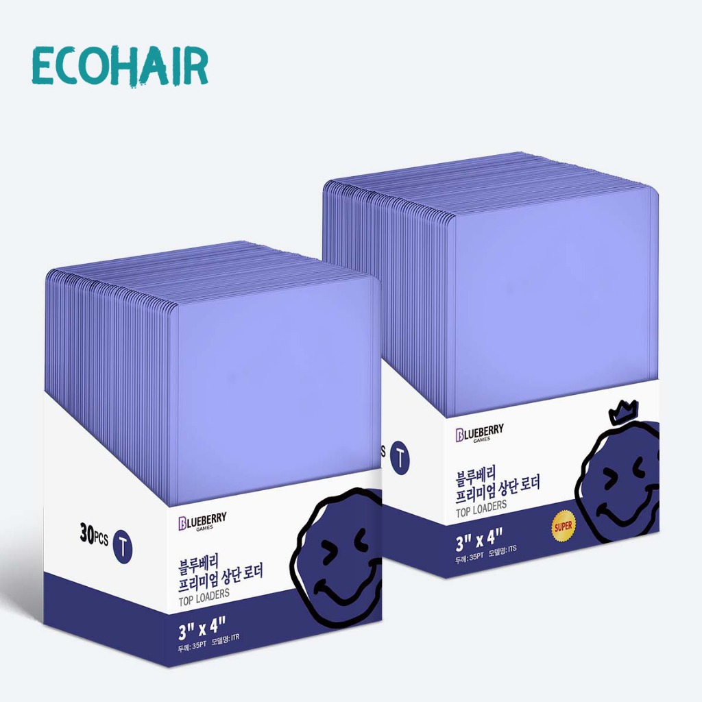 30ชิ้น Blueberry Toploader ใส่การ์ด สีฟ้า เก็บการ์ด ถุงใส่การ์ด 3"x4" เหมาะสำหรับ Pokemon Blueberry