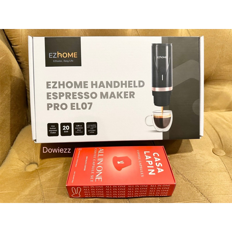 เครื่องชงกาแฟพกพา EZHome Handheld Espresso Maker Pro EL07 ของใหม่ ยังไม่เคยแกะ สีดำ ❤️ แถมแคปซูลกาแฟ