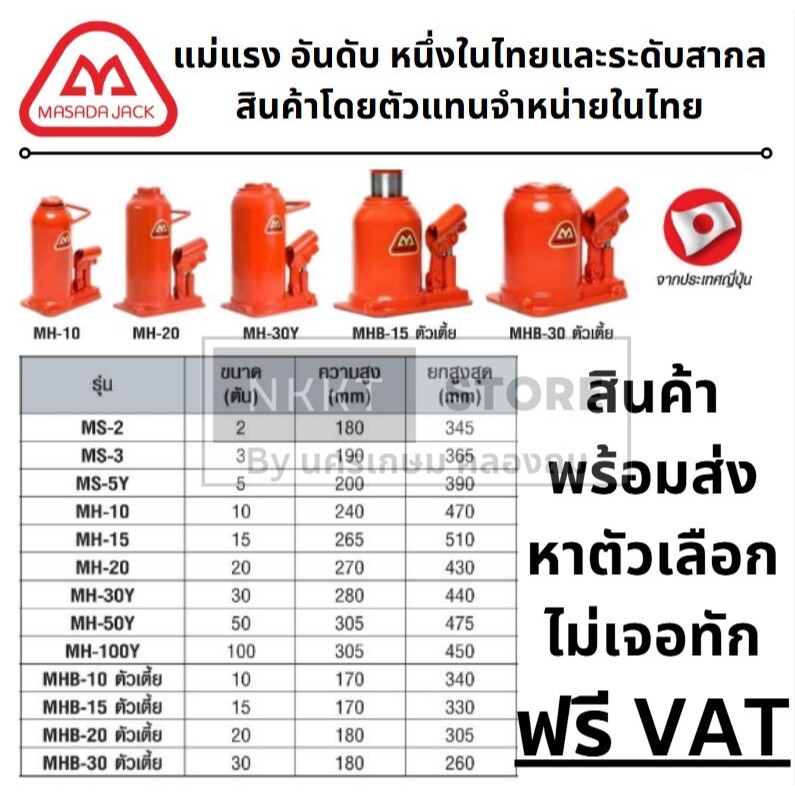 🚗พร้อมส่ง🚗แม่แรงกระปุก 2-15 ตัน MASADA แม่แรงยกรถ แม่แรงยกรถ แม่แรง แม่แรงยกรถยนต์ แบบมือโยก