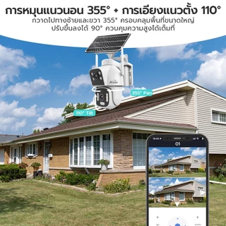 กล้องวงจรปิดโซล่าเซลล์ 4G ใส่ซิม 4K กล้องวงจรปิด 12000mAh Solar cell cctv ใช้งานง่าย ดูได้ผ่านมือถือ