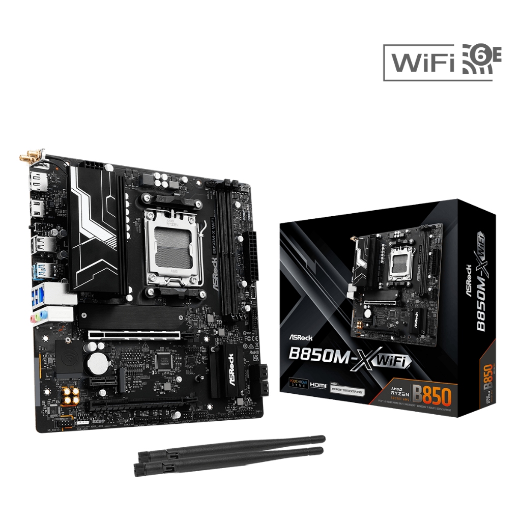 MAINBOARD (เมนบอร์ด) ASROCK B850M-X WIFI (AMD SOCKET AM5 DDR5 MICRO-ATX)